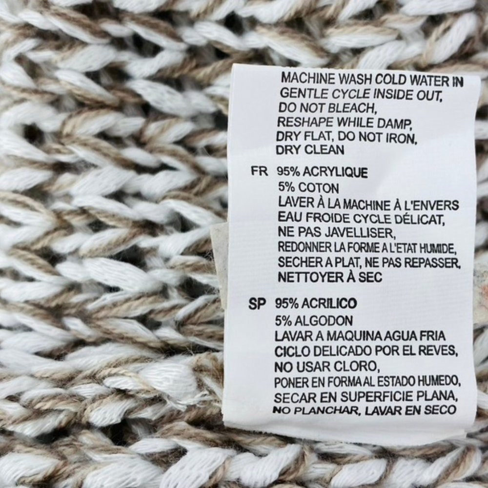 RDI Variegated Tan Melange Open Weave Sweater NWT - Picture 6 of 7